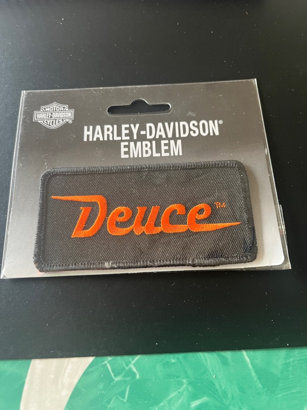 2007 Harley-Davidson Black Patch with Orange "Deuce" Script